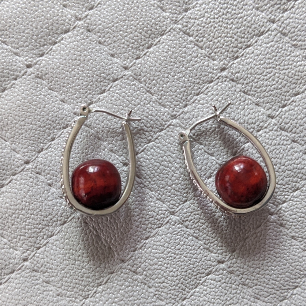 Sterling Silver and Koa Wood Earrings
